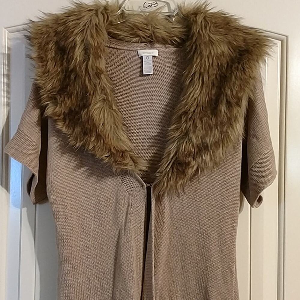 Chico's open front long sweater cardigan size small